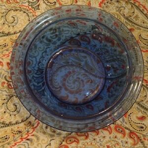 Hazel Atlas Depression Glass Cobalt Blue Moderntone Bowl